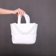 کیف چرم مدل Toet طرح چرخکاری ترکیه رنگ سفید